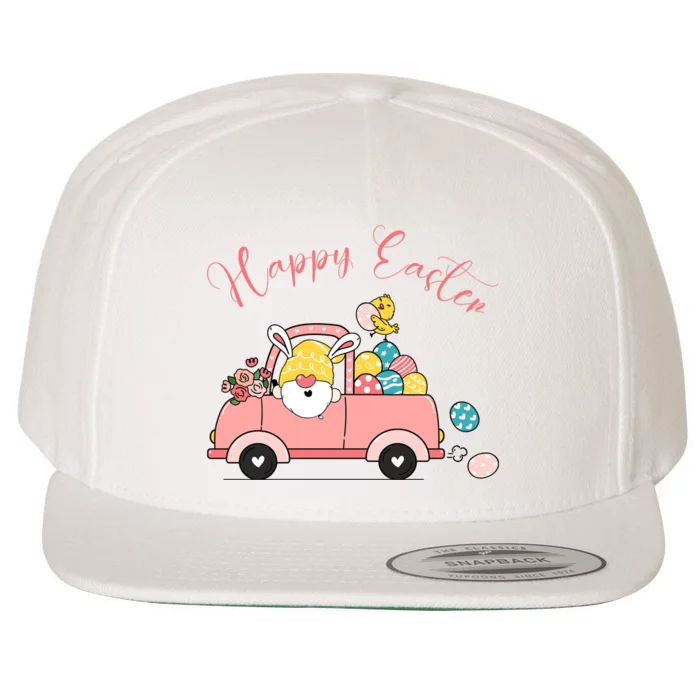 Happy Easter Gnome Truck Holiday Wool Snapback Cap