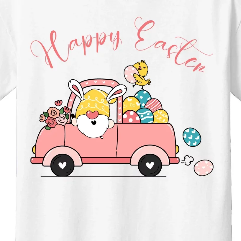 Happy Easter Gnome Truck Holiday Kids T-Shirt