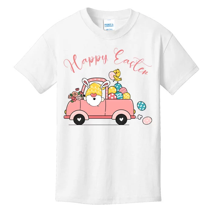 Happy Easter Gnome Truck Holiday Kids T-Shirt