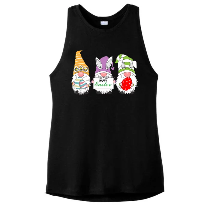 Happy Easter Gnome Ladies Tri-Blend Wicking Tank