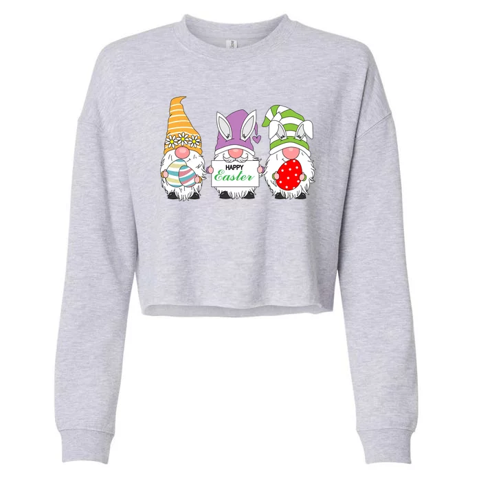 Happy Easter Gnome Cropped Pullover Crew