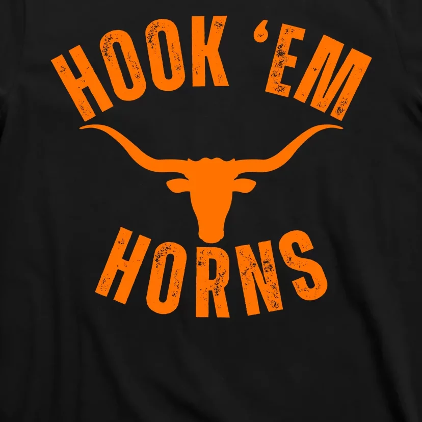 Hook Em Horns Texas Bull Head T-Shirt