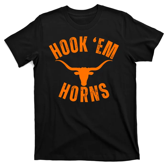 Hook Em Horns Texas Bull Head T-Shirt