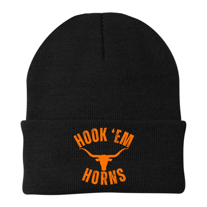 Hook Em Horns Texas Bull Head Knit Cap Winter Beanie