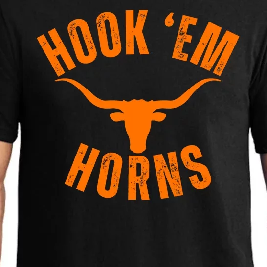 Hook Em Horns Texas Bull Head Pajama Set