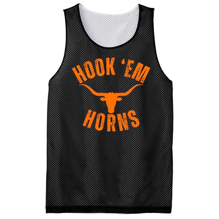 Hook Em Horns Texas Bull Head Mesh Reversible Basketball Jersey Tank