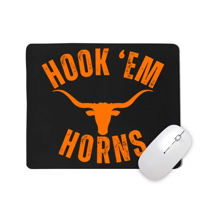 Hook Em Horns Texas Bull Head Mousepad