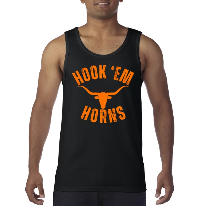 Hook Em Horns Texas Bull Head Tank Top