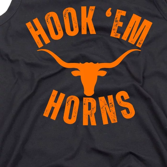 Hook Em Horns Texas Bull Head Tank Top