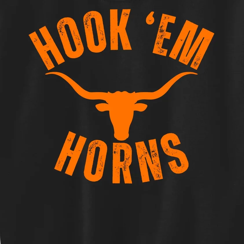 Hook Em Horns Texas Bull Head Kids Sweatshirt