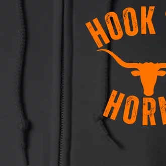 Hook Em Horns Texas Bull Head Full Zip Hoodie