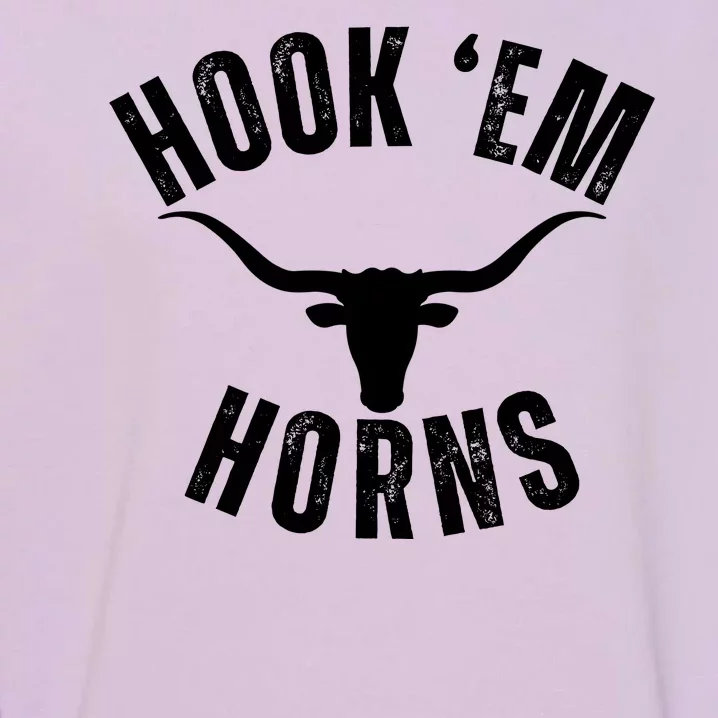 Hook Em Horns Texas Bull Head Garment-Dyed Sweatshirt