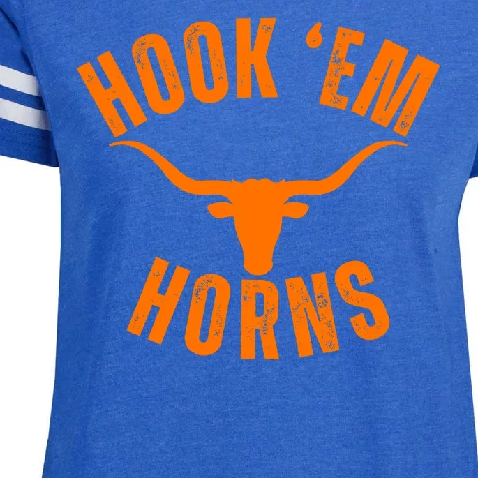 Hook Em Horns Texas Bull Head Enza Ladies Jersey Football T-Shirt