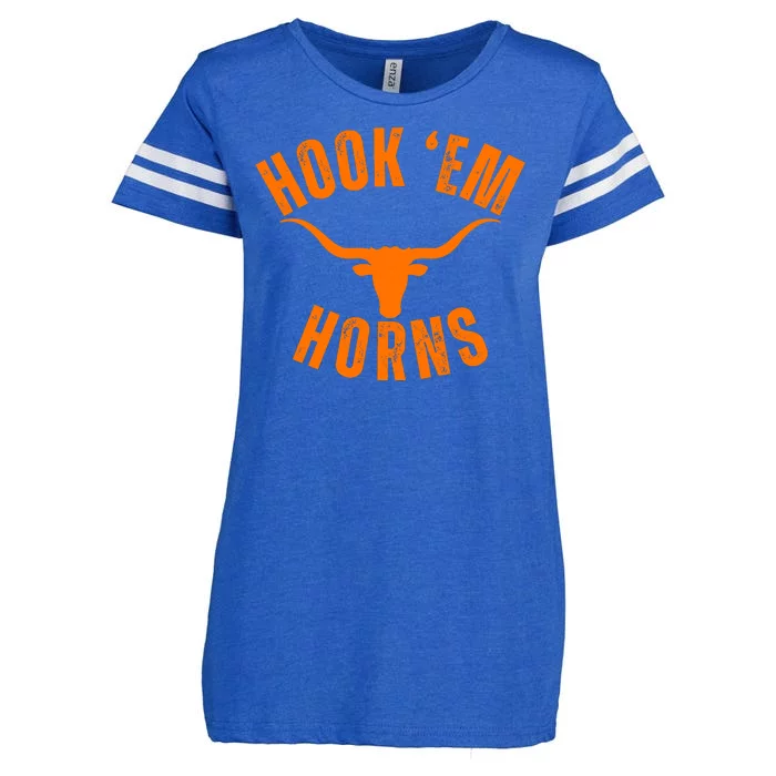 Hook Em Horns Texas Bull Head Enza Ladies Jersey Football T-Shirt