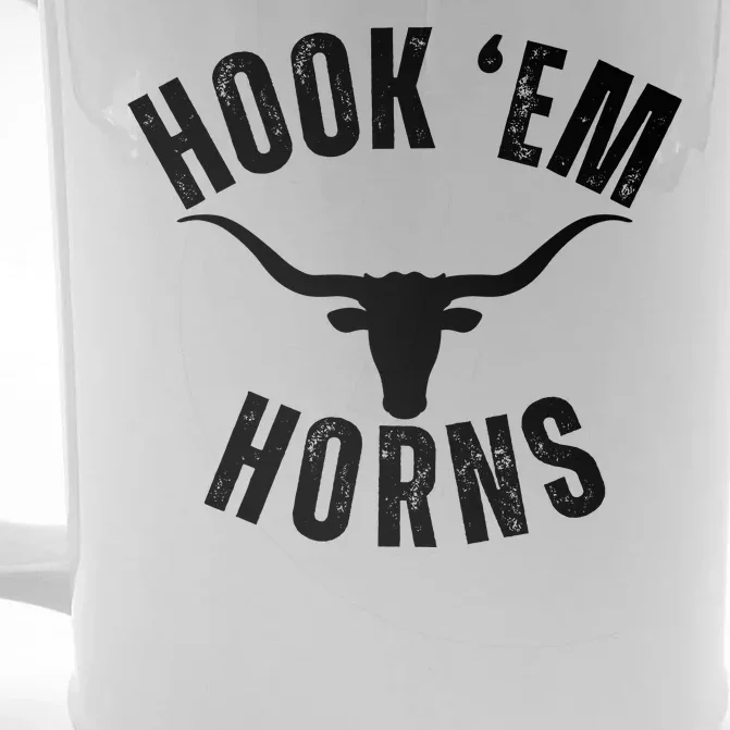 Hook Em Horns Texas Bull Head Front & Back Beer Stein