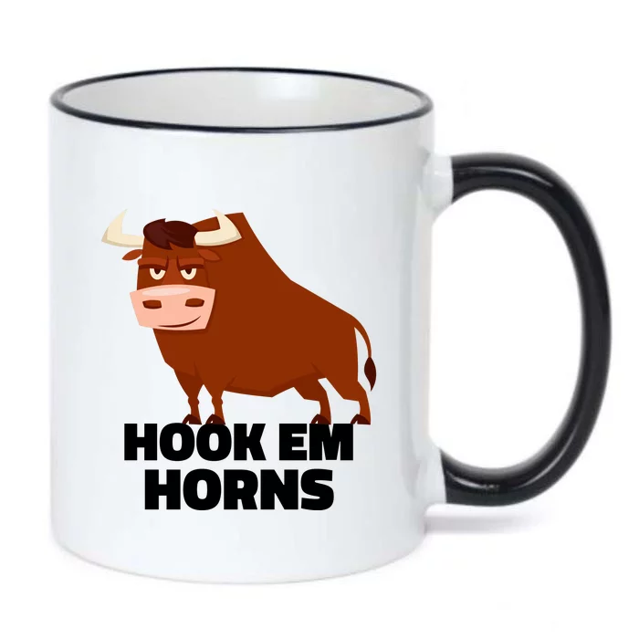 Hook Em Horns Texas Bull Head Black Color Changing Mug