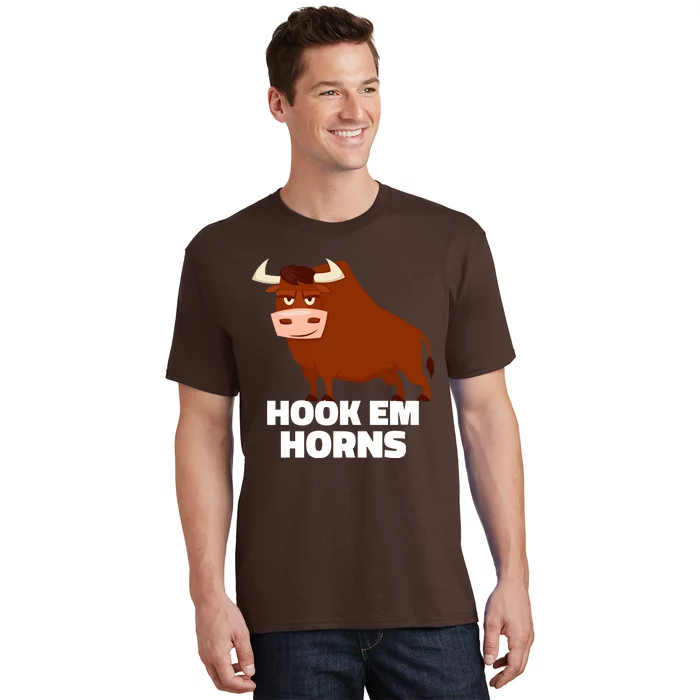 Hook Em Horns Texas Bull Head T-Shirt