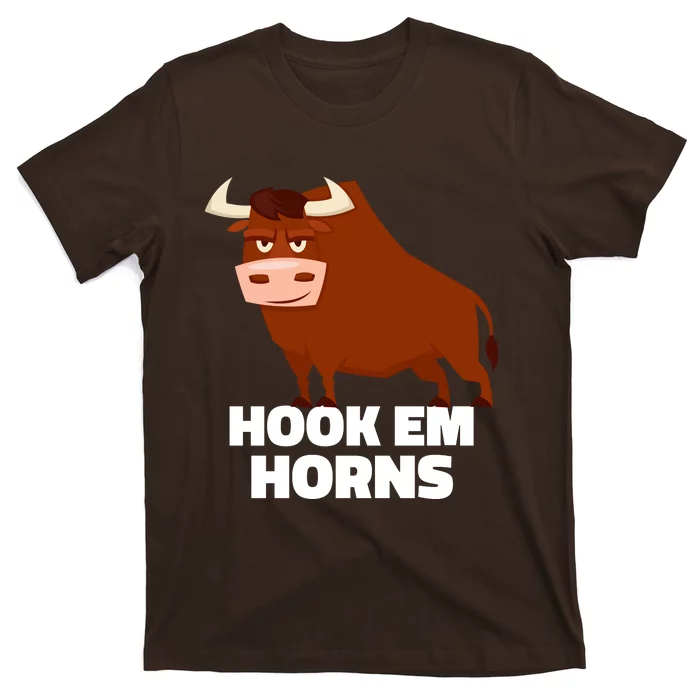 Hook Em Horns Texas Bull Head T-Shirt