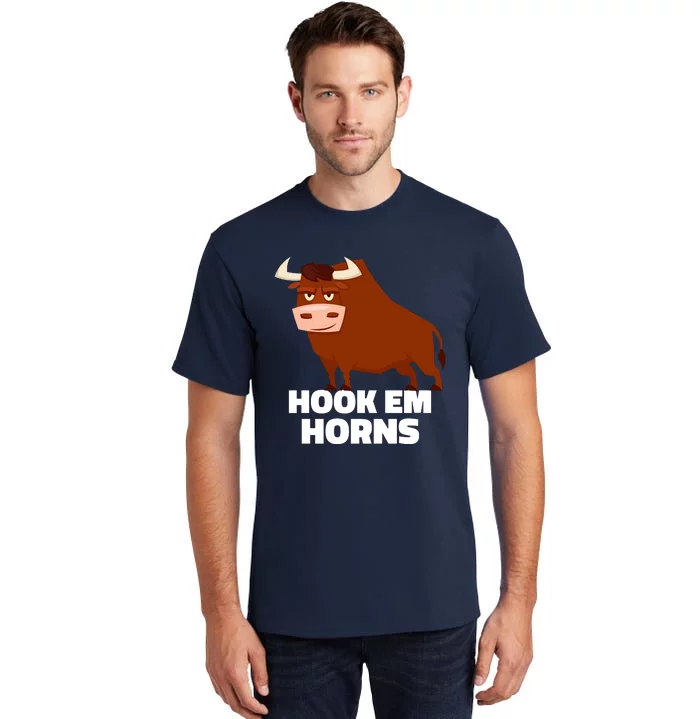 Hook Em Horns Texas Bull Head Tall T-Shirt