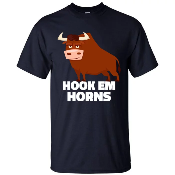 Hook Em Horns Texas Bull Head Tall T-Shirt