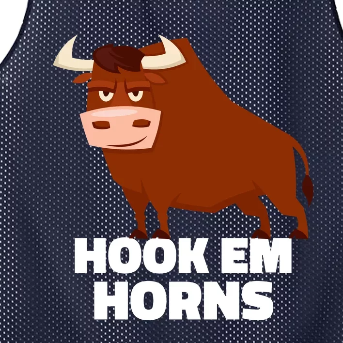 Hook Em Horns Texas Bull Head Mesh Reversible Basketball Jersey Tank