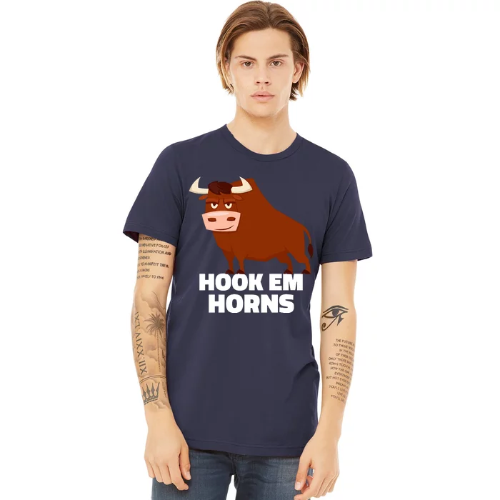 Hook Em Horns Texas Bull Head Premium T-Shirt