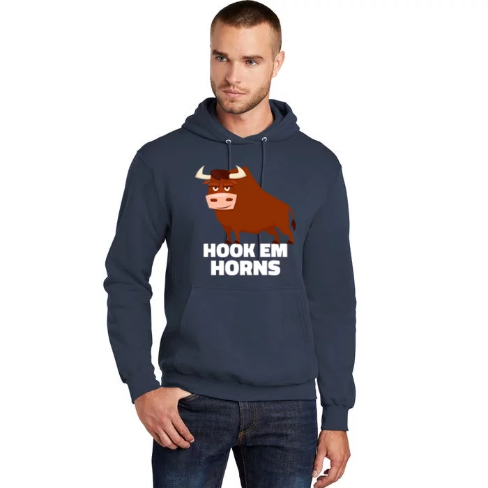 Hook Em Horns Texas Bull Head Tall Hoodie