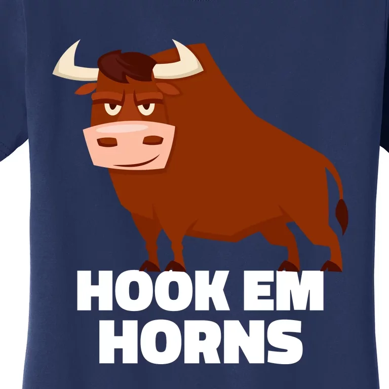 Hook Em Horns Texas Bull Head Women's T-Shirt