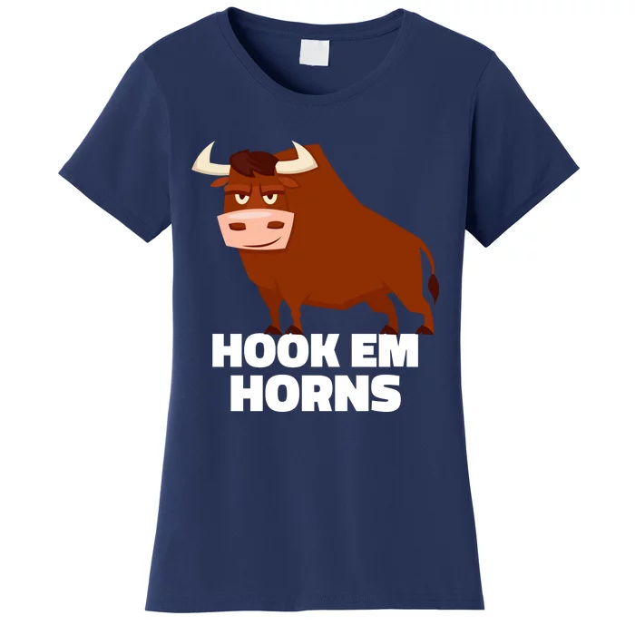 Hook Em Horns Texas Bull Head Women's T-Shirt