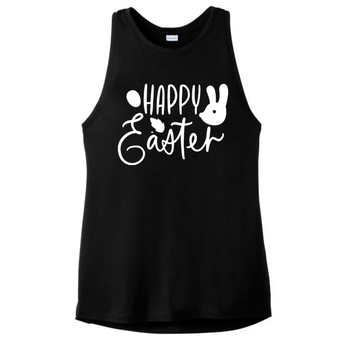 Happy Easter Holiday Bunny Ladies Tri-Blend Wicking Tank