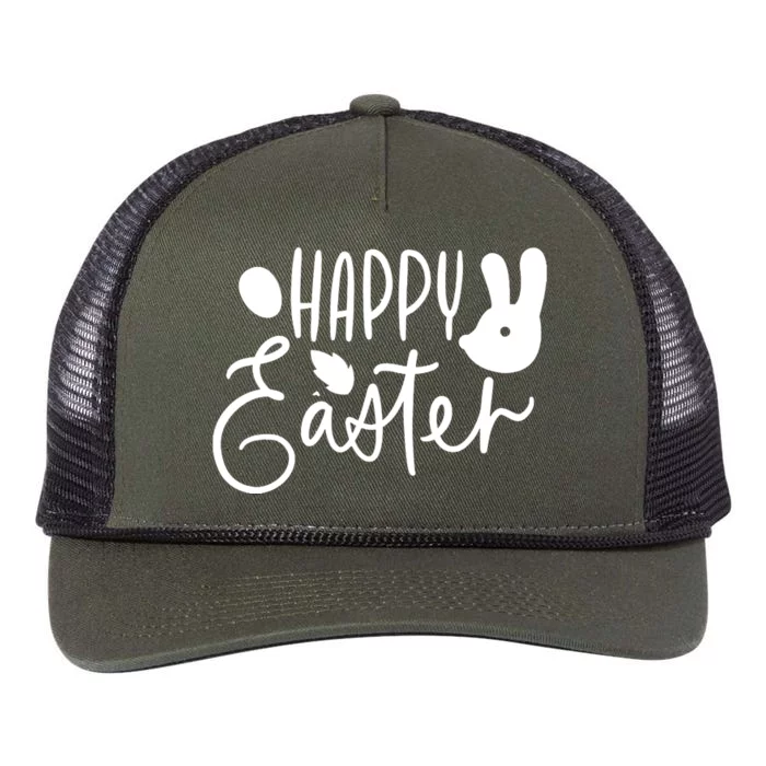 Happy Easter Holiday Bunny Retro Rope Trucker Hat Cap