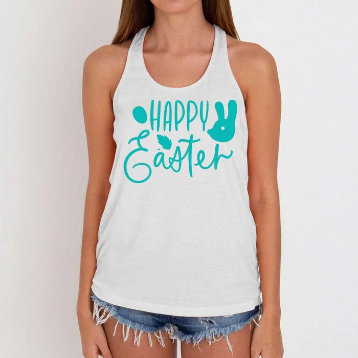 Happy Easter Holiday Bunny Women's Knotted Racerback Tank