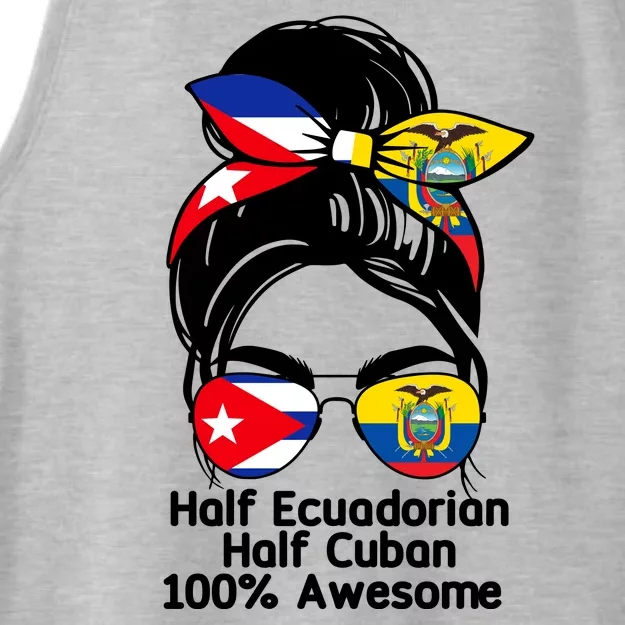 Half Ecuadorian Half Cuban 100 Percent Awesome Ladies Tri-Blend Wicking Tank