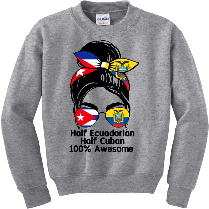 Half Ecuadorian Half Cuban 100 Percent Awesome Kids Sweatshirt