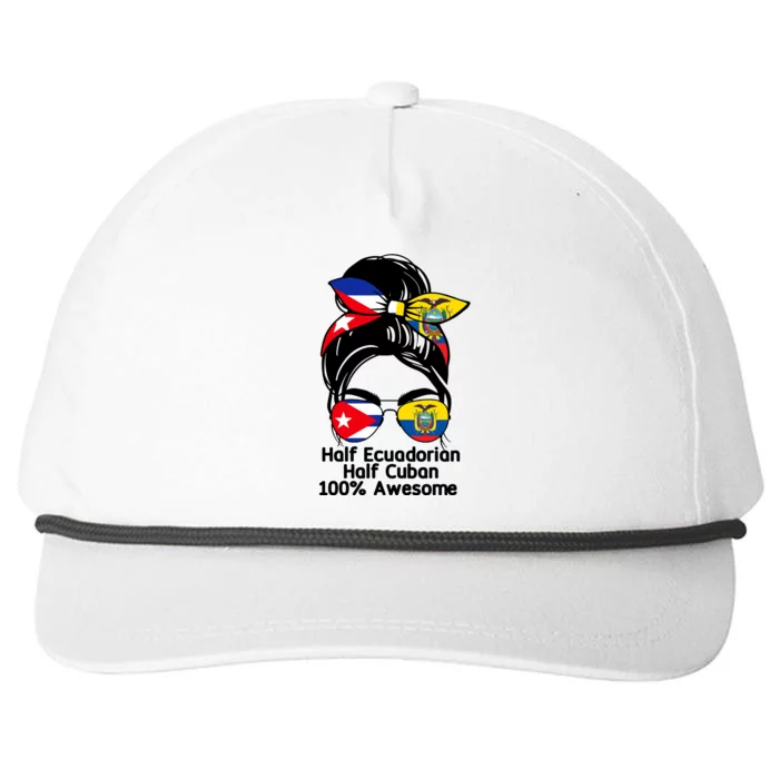 Half Ecuadorian Half Cuban 100 Percent Awesome Snapback Five-Panel Rope Hat