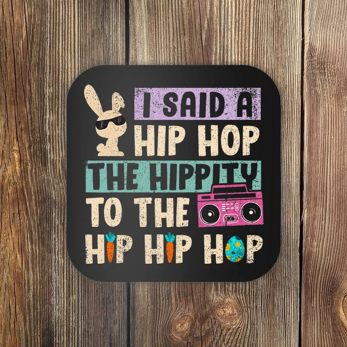 Happy Easter Hip Hop Bunny Sunglasses Coaster