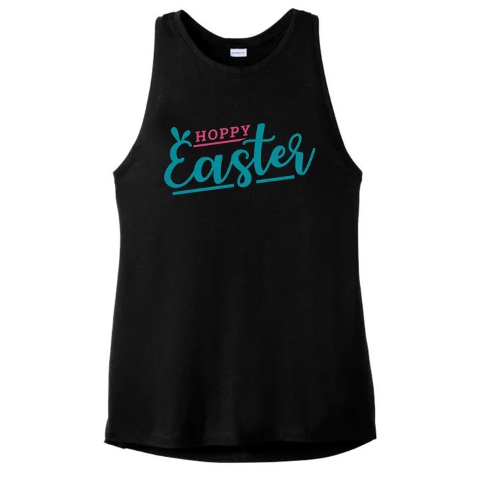 Hoppy Easter Holiday Ladies Tri-Blend Wicking Tank