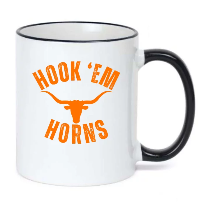 Hook Em Horns Texas Bull Head Longhorns Black Color Changing Mug