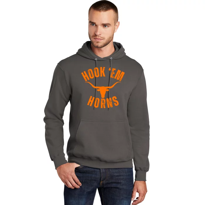 Hook Em Horns Texas Bull Head Longhorns Hoodie