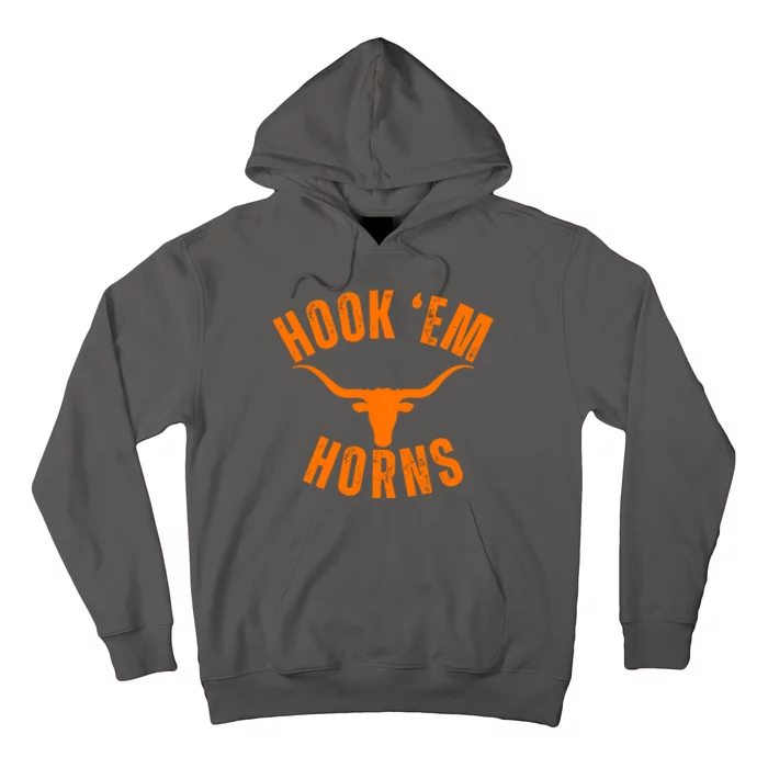 Hook Em Horns Texas Bull Head Longhorns Hoodie