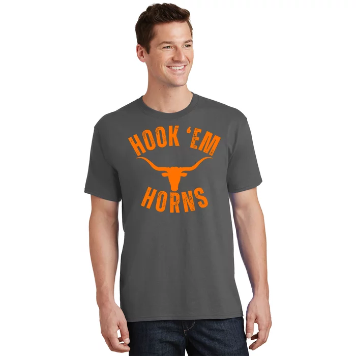 Hook Em Horns Texas Bull Head Longhorns T-Shirt