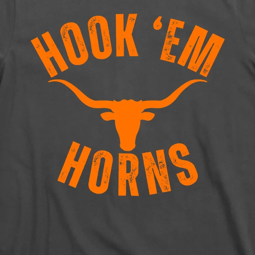 Hook Em Horns Texas Bull Head Longhorns T-Shirt