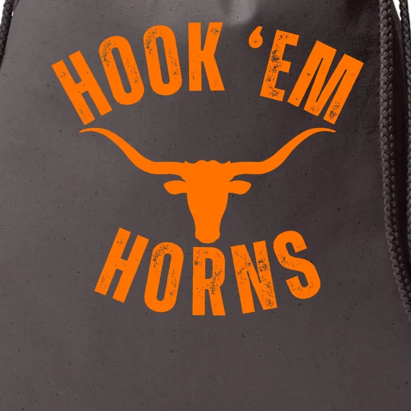 Hook Em Horns Texas Bull Head Longhorns Drawstring Bag