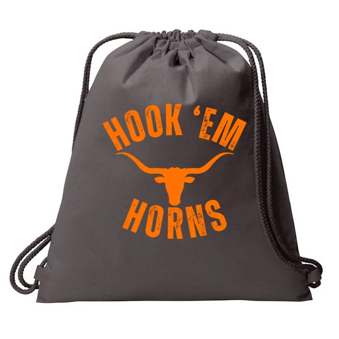 Hook Em Horns Texas Bull Head Longhorns Drawstring Bag