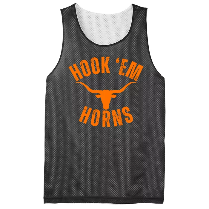 Hook Em Horns Texas Bull Head Longhorns Mesh Reversible Basketball Jersey Tank