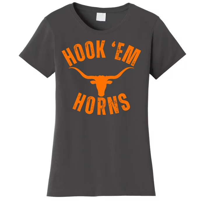 Hook Em Horns Texas Bull Head Longhorns Women's T-Shirt