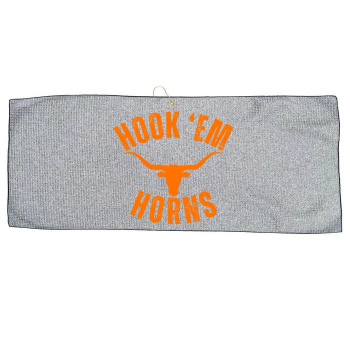 Hook Em Horns Texas Bull Head Longhorns Large Microfiber Waffle Golf Towel