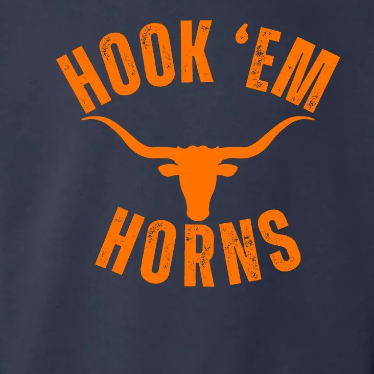 Hook Em Horns Texas Bull Head Longhorns Toddler Hoodie