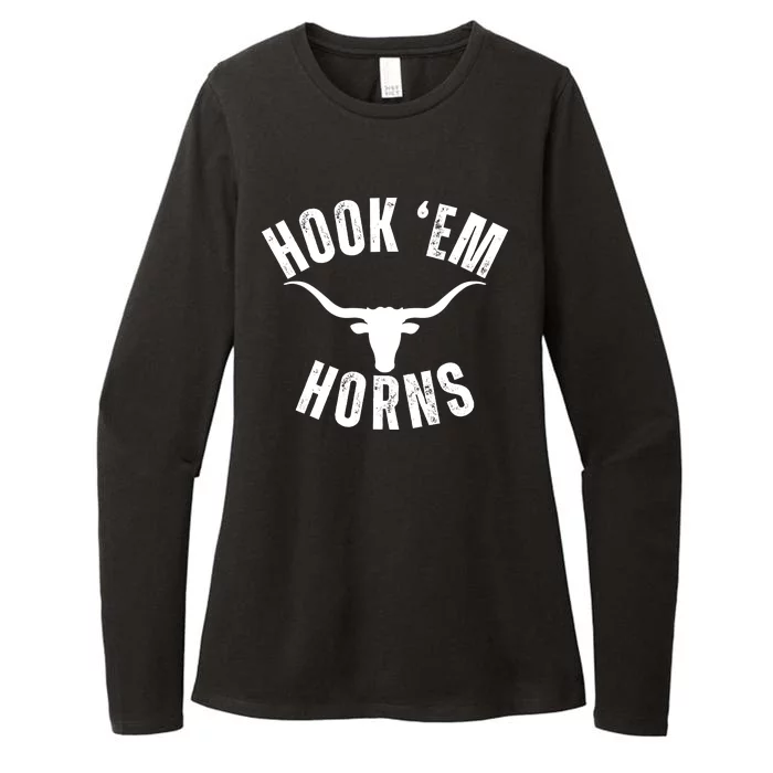 Hook Em Horns Texas State Longhorns Womens CVC Long Sleeve Shirt