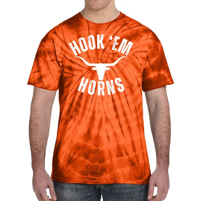 Hook Em Horns Texas State Longhorns Tie-Dye T-Shirt